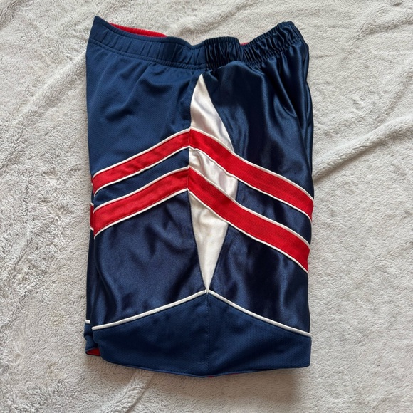 Vintage Reversible Basketball Shorts Red White Navy Chevron Pro Cut 90s Medium - Picture 9 of 10